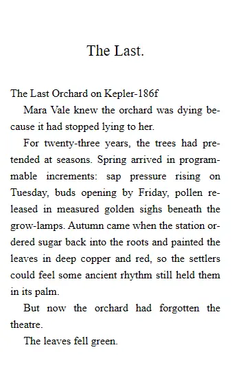 The exported novel open on an e-reader