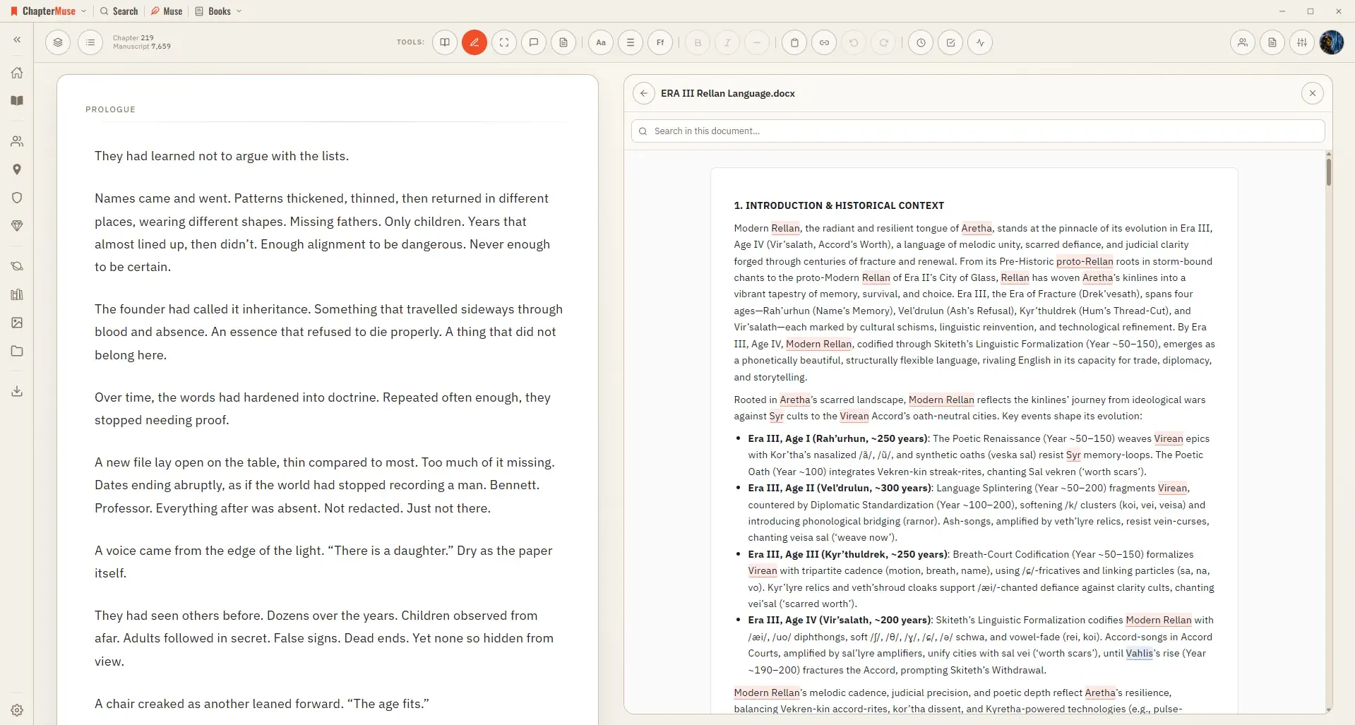 Research, open beside the page